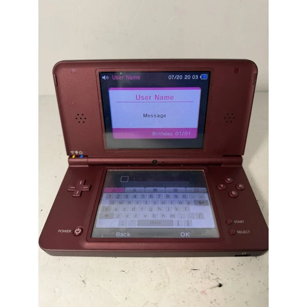 Nintendo DSi XL Wine Red Handheld Console UTL-001 W/11 Games Charger Tested